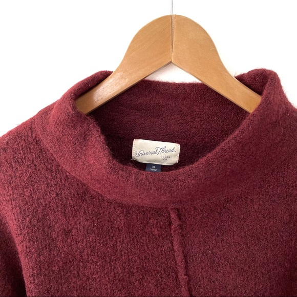 Burgundy Universal Thread Mock Neck Sweater - Picture 2 of 4